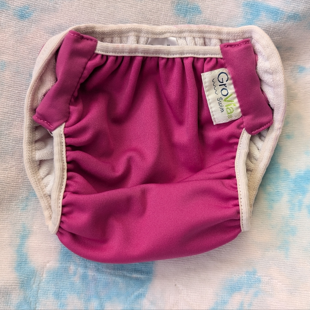 GroVia Size 2 Swim Diaper- Lotus (Deep Pink)